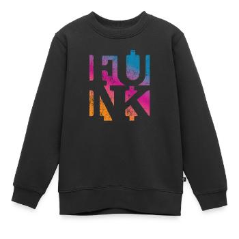 Musique funky - Sweat Premium enfant bio - noir - Devant - AI Model Kid Female (0cm)