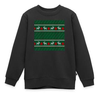Christmas Gifts | Tree - Reindeer Pattern 2022 - Kids Premium Organic Sweatshirt - black - Front - AI Model Kid Female (0cm)