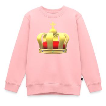 Krone König Königin Königreich Thron Krönung - Kinder Premium Organic Sweatshirt - Rosa - Vorne - AI Model Kid Female (0cm)