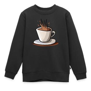 Idée cadeau d’illustration du café pour les buveurs de café - Sweat Premium enfant bio - noir - Devant - AI Model Kid Female (0cm)