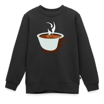 Idée cadeau d’illustration du café pour les buveurs de café - Sweat Premium enfant bio - noir - Devant - AI Model Kid Female (0cm)