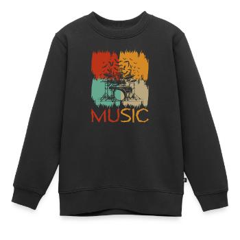 Schlagzeug Schlagzeuger Schlagzeug Schlagzeuger - Kinder Premium Organic Sweatshirt - Schwarz - Vorne - AI Model Kid Female (0cm)
