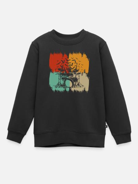 Schlagzeug SCHLAGZEUGER SCHLAGZEUGER - Kinder Premium Organic Sweatshirt - Schwarz