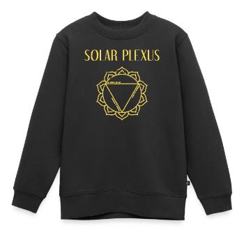 Gelbes Chakra Solarplexus - Kinder Premium Organic Sweatshirt - Schwarz - Vorne - AI Model Kid Female (0cm)