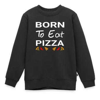 Pizza - Kinder Premium Organic Sweatshirt - Schwarz - Vorne - AI Model Kid Female (0cm)