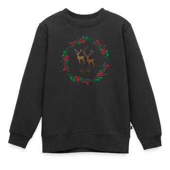 Wilde frohe Feiertage - Kinder Premium Organic Sweatshirt - Schwarz - Vorne - AI Model Kid Female (0cm)