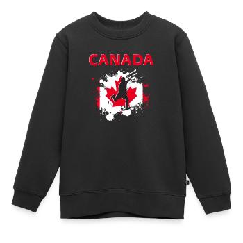 Canada Football 2022 Unterstützer des Canadian Football - Kinder Premium Organic Sweatshirt - Schwarz - Vorne - AI Model Kid Female (0cm)