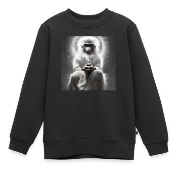 Serie: Wise Monkey - Kinder Premium Organic Sweatshirt - Schwarz - Vorne - AI Model Kid Female (0cm)