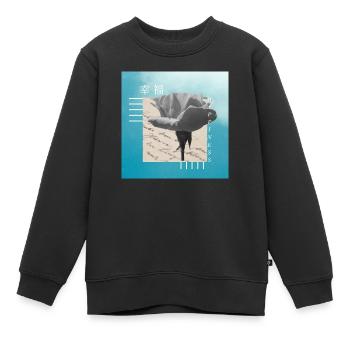 Japonais - Sweat Premium enfant bio - noir - Devant - AI Model Kid Female (0cm)