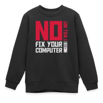 not fix your computer - Kids Premium Organic Sweatshirt - black - Front - AI Model Kid Female (0cm)