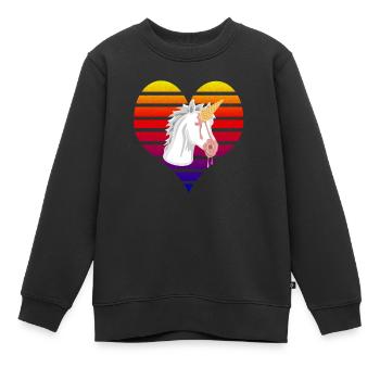 Licorne - Sweat Premium enfant bio - noir - Devant - AI Model Kid Female (0cm)