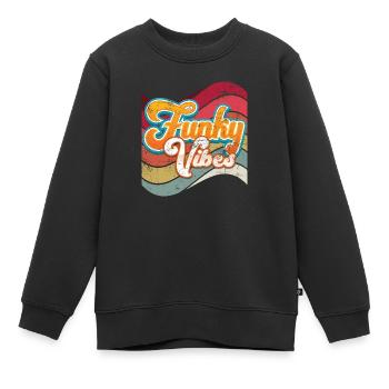 Ambiance funky - Sweat Premium enfant bio - noir - Devant - AI Model Kid Female (0cm)