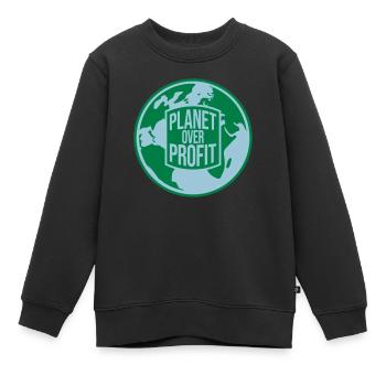Planète sur le devis de profit - Sweat Premium enfant bio - noir - Devant - AI Model Kid Female (0cm)