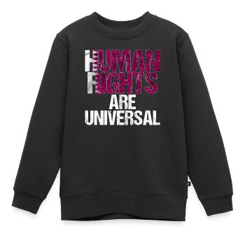 Droits de l’homme Qatar Slogan Slogan Cadeau - Sweat Premium enfant bio - noir - Devant - AI Model Kid Female (0cm)