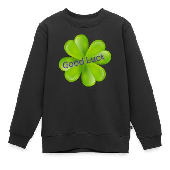 Bonne chance - Sweat Premium enfant bio - noir - Devant - AI Model Kid Female (0cm)