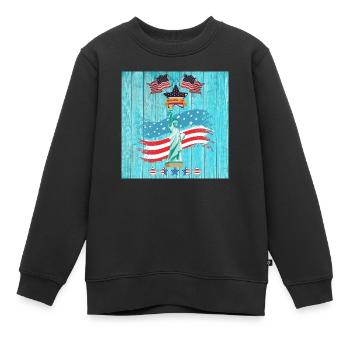 États-Unis, Statue de la Liberté - Sweat Premium enfant bio - noir - Devant - AI Model Kid Female (0cm)