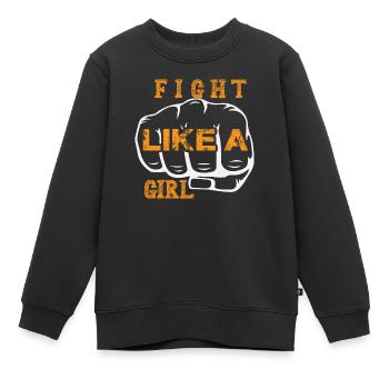 Fight like a Girl - Kinder Premium Organic Sweatshirt - Schwarz - Vorne - AI Model Kid Female (0cm)