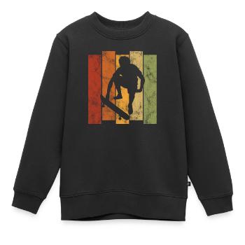 Skateboarder Skateboard Skater Skate Skateing - Kids Premium Organic Sweatshirt - black - Front - AI Model Kid Female (0cm)