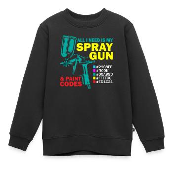 Tout ce dont j’ai besoin, c’est de mon pistolet de pulvérisation et de ma carrosserie de codes de peinture - Sweat Premium enfant bio - noir - Devant - AI Model Kid Female (0cm)