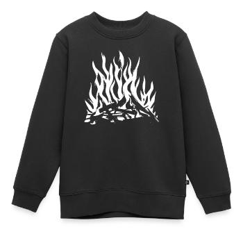 Feu de camp Camping Nature Feu de forêt À l’extérieur 6 - Sweat Premium enfant bio - noir - Devant - AI Model Kid Female (0cm)