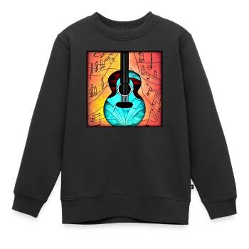 Bonnes vibrations de la guitare électrique - Sweat Premium enfant bio - noir - Devant - AI Model Kid Female (0cm)