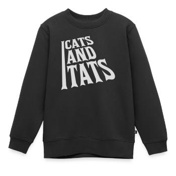 cats and tats Zitat - Kinder Premium Organic Sweatshirt - Schwarz - Vorne - AI Model Kid Female (0cm)