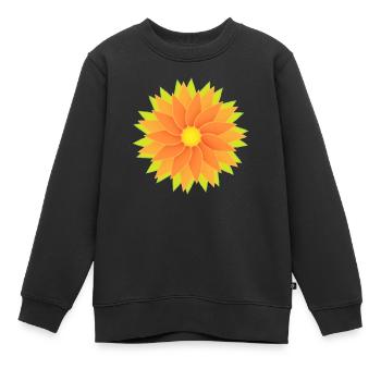 Flower Flower Power - Sweat Premium enfant bio - noir - Devant - AI Model Kid Female (0cm)
