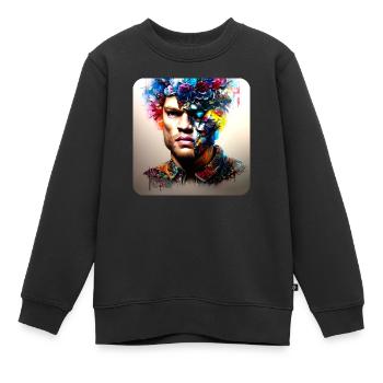 His deep rolling - Kinder Premium Organic Sweatshirt - Schwarz - Vorne - AI Model Kid Female (0cm)