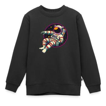 Funky Astronaut im Weltraum - Kinder Premium Organic Sweatshirt - Schwarz - Vorne - AI Model Kid Female (0cm)