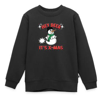 Hey Deer It's X-Mas - Christmas Design - Kids Premium Organic Sweatshirt - black - Front - AI Model Kid Female (0cm)