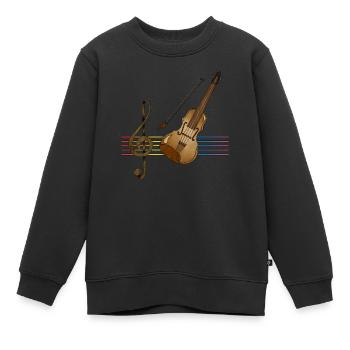 Geige - Kinder Premium Organic Sweatshirt - Schwarz - Vorne - AI Model Kid Female (0cm)