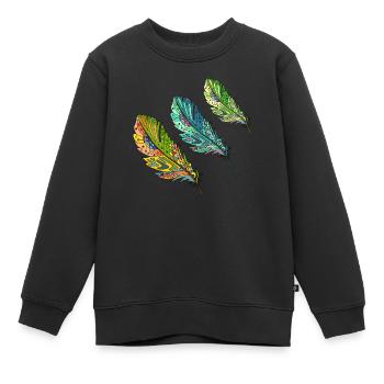 Feder - Kinder Premium Organic Sweatshirt - Schwarz - Vorne - AI Model Kid Female (0cm)