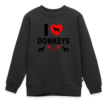 Esel - Kinder Premium Organic Sweatshirt - Schwarz - Vorne - AI Model Kid Female (0cm)