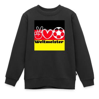 Weltmeister | WM | Fussball Shirt | Deutschland - Kinder Premium Organic Sweatshirt - Schwarz - Vorne - AI Model Kid Female (0cm)