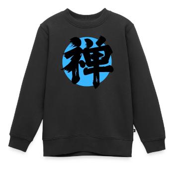 Kanji Zen Céleste - Sweat Premium enfant bio - noir - Devant - AI Model Kid Female (0cm)
