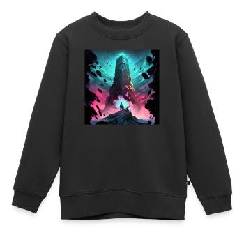 Pilier de la création - Sweat Premium enfant bio - noir - Devant - AI Model Kid Female (0cm)