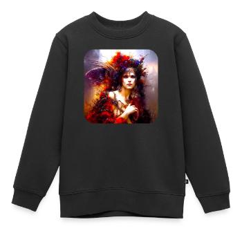 Gefallen Gothic Angel - Kinder Premium Organic Sweatshirt - Schwarz - Vorne - AI Model Kid Female (0cm)