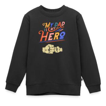 My Dad My Hero - Kinder Premium Organic Sweatshirt - Schwarz - Vorne - AI Model Kid Female (0cm)