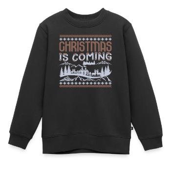 Christmas is Coming - Kinder Premium Organic Sweatshirt - Schwarz - Vorne - AI Model Kid Female (0cm)