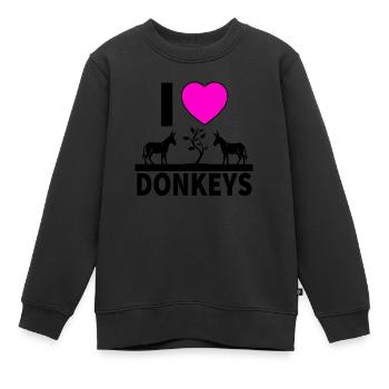 Esel - Kinder Premium Organic Sweatshirt - Schwarz - Vorne - AI Model Kid Female (0cm)