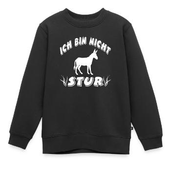 Esel - Kinder Premium Organic Sweatshirt - Schwarz - Vorne - AI Model Kid Female (0cm)