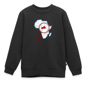Zentralafrikanische Republik unter der Lupe - Kinder Premium Organic Sweatshirt - Schwarz - Vorne - AI Model Kid Female (0cm)