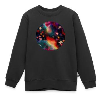 Universum Galaxy Sterne - Kinder Premium Organic Sweatshirt - Schwarz - Vorne - AI Model Kid Female (0cm)