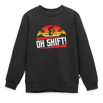 Oh Schicht - Lustiges Radfahren - Kinder Premium Organic Sweatshirt - Schwarz - Vorne - AI Model Kid Female (0cm)