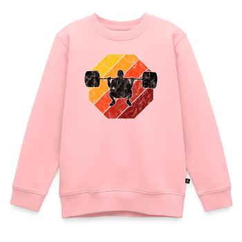 Musculation Bodybuilder GYM Fitnessstudio Retro - Sweat Premium enfant bio - rose - Devant - AI Model Kid Female (0cm)