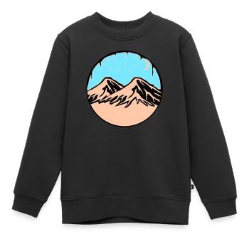 Montagnes de ciel étoilé - Sweat Premium enfant bio - noir - Devant - AI Model Kid Female (0cm)