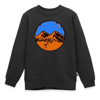 Montagnes du ciel étoilé - Sweat Premium enfant bio - noir - Devant - AI Model Kid Female (0cm)