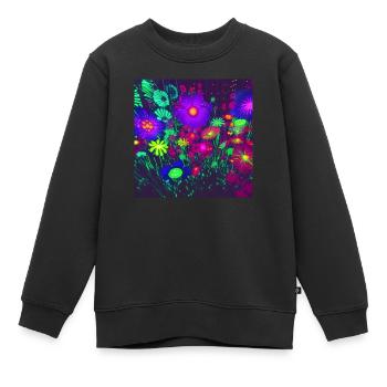 Magische Blumen - Kinder Premium Organic Sweatshirt - Schwarz - Vorne - AI Model Kid Female (0cm)