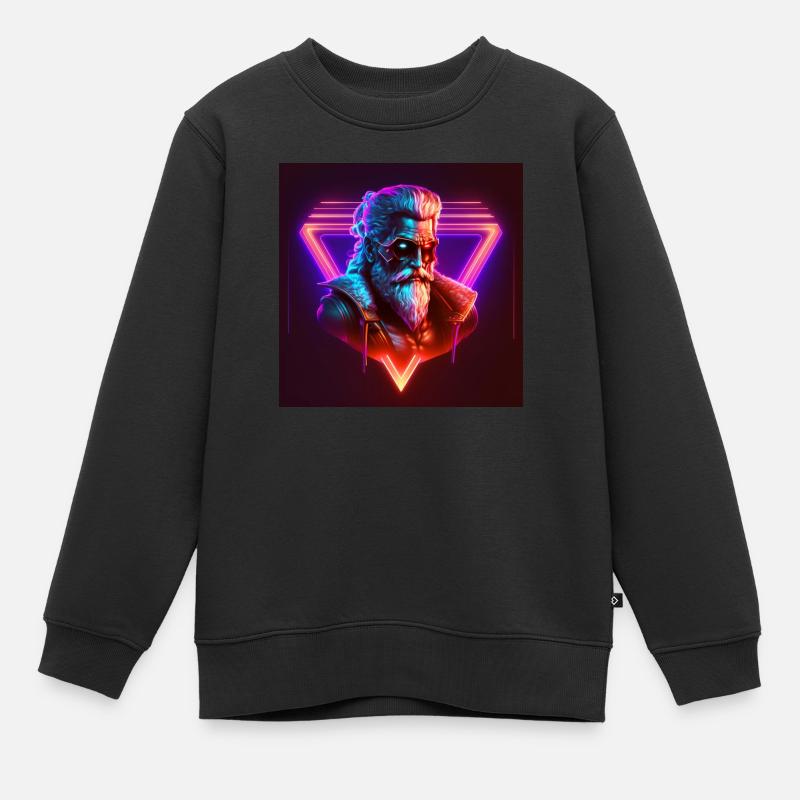 Cooler Weihnachtsmann - Kinder Premium Organic Sweatshirt - Schwarz
