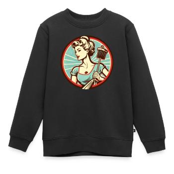 Perfekte Ehefrau - Kinder Premium Organic Sweatshirt - Schwarz - Vorne - AI Model Kid Female (0cm)